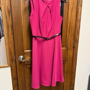 AB Studio Fuchsia Pink Fit and Flare Sleeveless Dress